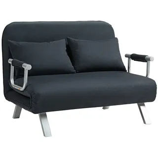 Homcom 2-Sitzer Sofa mit Schlaffunktion, Schlafsofa mit Verstellbarer Rückenlehne , Schwarz , Metall , Füllung: Schaumstoff,Schaumstoff,Schaumstoff , 80x78x111 cm , Babymöbel & Kindermöbel, Kinderzimmer & Jugendzimmer, Schlafsofas