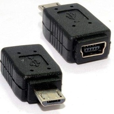 CABLEPELADO Adapter Mini-USB-Buchse auf Micro-USB-Stecker | Adapter USB Micro USB auf Mini USB | Buchse auf Stecker | Schwarz | geeignet für Handy und MP3 | 1 Stück