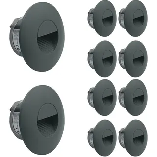LIGHTWORLD24 Welt der Lichter 10er Set LED Stufen-beleuchtung Wand-einbauleuchte Einbaustrahler außen innen Wandleuchte Treppen-leuchte Licht IP65 230V Grau