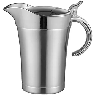 WingFly Edelstahl Thermo Sauciere Doppelt Isoliert Thermo Sauciere Soßenkanne Saucenbecher Soßenschüssel mit Deckel für Servieren von Soße, Vanillesoße, Sahne, Soße (750 ML)