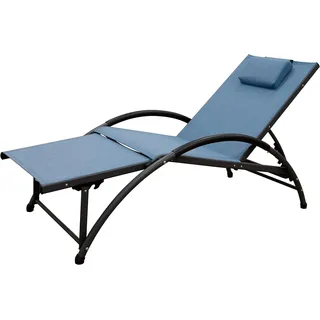 Vivere DKDSUN-CC Dockside Sun Lounger, Aluminium, Cape Cod, 170 x 67 x 84 cm