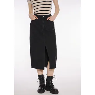 Jeansrock HAILY’S "MD C ST De44ni", Damen, Gr. XS (34), schwarz, Web, Obermaterial: 100% Baumwolle, unifarben, wadenlang, Röcke Jeansrock