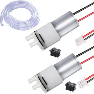 RUNCCI-YUN 2PCS 6V-12V Micro Motorpumpe, Aquarium wasserpumpe mini, Wasserkühlpumpe selbstansaugend DC 12 V Mini Wasser Saugpumpe,370 Membranpumpe Geräuscharm,für Tee Maschine Aquarium Wasserspender