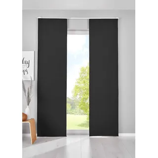 Gardinenbox 2er Set Verdunkelung Schiebegardinen »Newyork« HxB 245x60 cm Schwarz Flächenvorhänge Paneelwagen Blickdicht Thermo-Schiebevorhang, 202020680-2