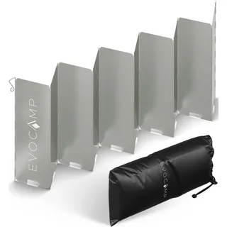 EVOCAMP Windschutz 10 Lamellen für Gaskocher, Campingkocher, Grill, Feuerstelle, faltbar, vielfältig einsetzbar, inklusive Tasche