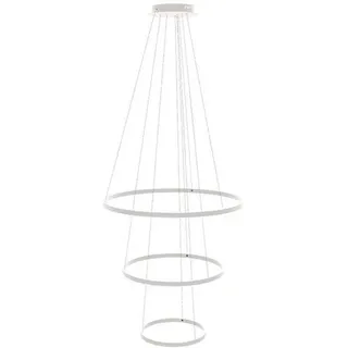 s.luce Led-Hängelampe 3er Ring Weiß Ø 80 | 60 | 40cm , Metall , Rund , LED integrated , F , 80x3.3x1.3 cm , Lampen & Leuchten, Innenbeleuchtung, Hängeleuchten, Pendelleuchten
