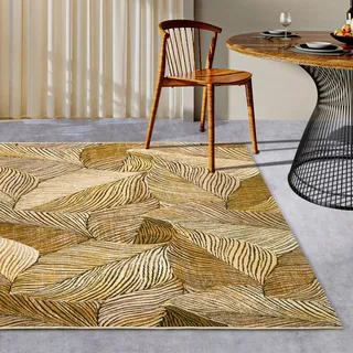 Villeroy & Boch Outdoorteppich »Eugene« rechteckig 3 mm Höhe In- und Outdoor, Flachgewebe, wetterfest, Balkon, Garten, Terrasse Villeroy & Boch Gold,Schwarz B : cm 1 Stk.