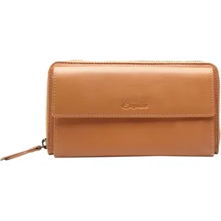 Esquire Leder Geldbörse Handytasche Peru Phone Wallet Bag Cognac hellbraun - Braun