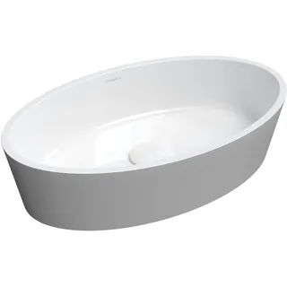 Omnires BARI500UNBSP BARI M+ Aufsatzwaschbecken, Weiß/Grau