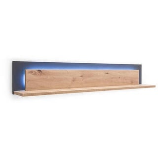 Livetastic Wandboard Anthrazit, Eiche, 139x24x20 cm