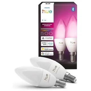 Philips Hue B39 Candle - E14 bulb - White and color ambiance - 2 pack