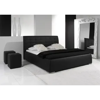 Polsterbett Bett Doppelbett Tagesbett - VERMONT - 160x200 cm Schwarz - Schwarz