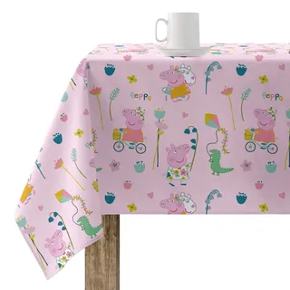 Belum Peppa Wutz Tischdecke, 200 x 140 cm, harzbeschichtet, schmutzabweisend, Modell Peppa Pig Free Time 1