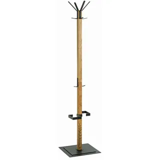 Haku-Möbel Garderobenständer Eiche 40 x 180 cm Schwarz