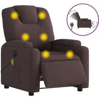 vidaXL Massagesessel Elektrisch Dunkelbraun Stoff - Braun