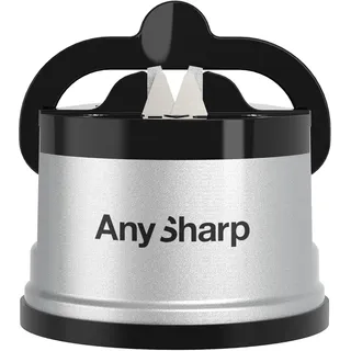 AnySharp Classic Messerschärfer & Messerschleifer mit PowerGrip Saugnapf | Freihändiges Schärfsystem mit Wolframkarbid-Technologie, geeignet für Küchenmesser, Wellenschliff & gehärteten Stahl