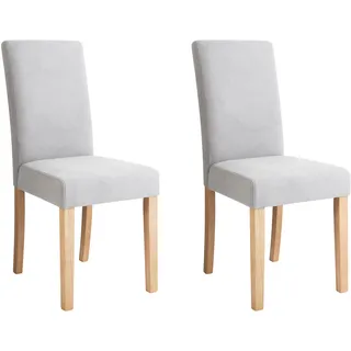 Beliani Esszimmerstuhl 2er Set Polyester Grau/Braun