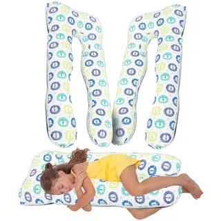 MKS Kinderkissen für Bett Schlafen 60x120cm | Seitenschläferkissen Kinder | Anti-Stress Kinderkopfkissen | Komfortkissen zur Stressbewältigung | Kissen Kinder kuschelkissen (Löwe)