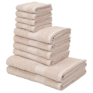 OTTO home Melli Handtuchset 2 Duschtücher 70 x 140 cm, 4 Handtücher 50 x 100 cm, 4 Gästetücher 30 x 50 cm beige