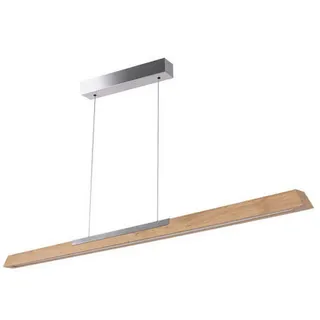 Xxxl Led-Hängeleuchte , Eichefarben , Holz, Metall , Eiche , massiv , länglich , 7x110x118 cm , FSC 100% , höhenverstellbar, Touch-Schalter (on/off) , Lampen & Leuchten, Innenbeleuchtung, Hängeleuchten, Pendelleuchten