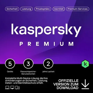 Kaspersky Lab Premium 5 Geräte 24 Monate DE Win Android iOS