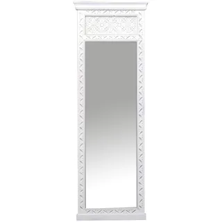 Spiegel Deko Wohnaccessoire Mangoholz 61cm Boho Handarbeit Wohnzimmer Vintage