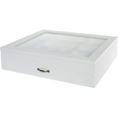 Bild von Möbel & Accessoires Aufbewahrungsbox, Setzkasten, weiß, mit Deckel aus Glas Schubkasten, weiß