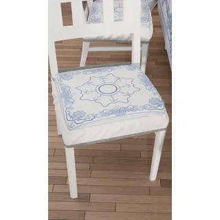 PETTI Artigiani Italiani – 2er-Set Stuhlkissen für Küchenstühle mit Gummizug, Mikrofaserbezüge, Stuhlkissen mit Gummiband, Design Anker, 100% hergestellt in Italien