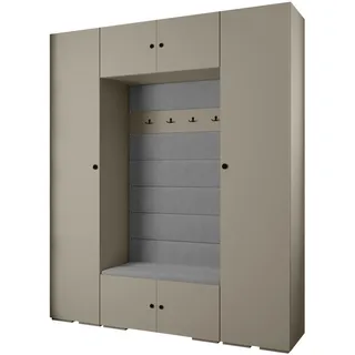 Abiks Möbel Garderoben-Set 236,7/200/47 , Metall , Nachbildung , 10 Fächer , 200x236.7x47 cm , Garderobe, Garderoben-Sets & Garderoben-Serien, Garderoben-Sets