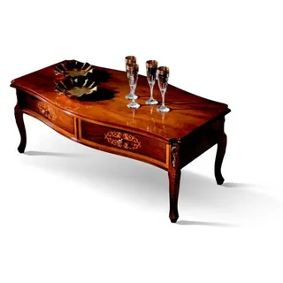 Holz Italienische Möbel Barock Stil Luxus Braun Couchtisch Wohnzimmer Tisch Neu - Braun