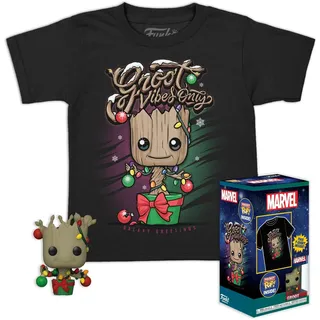 Funko Pocket POP!& Tee: Guardians Of The Galaxy - Holiday Groot - M - Avengers Infinity War - T-Shirt - Kleidung Mit Vinyl-Minifigur Zum Sammeln - Geschenkidee - Spielzeug Und Kurzärmeliges Top Männer