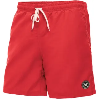 Ladeheid Badehose Herren, Bequeme Lange Badeshorts mit Breitem Gummibund, Kordelzug und Taschen, Schwimmhose Boardshorts – LA40-129 (Rot, XL)