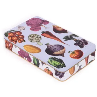 NOTIQUE Blechdose Metalldose mit Deckel, Nostalgic Art Dose Box, Keksdose, Vorratsdose für Kleinigkeiten – Kollektion Herbarium (Gemüse II)