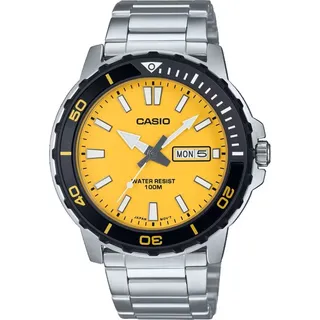 Casio DIVER Herrenuhr Silber Gelb