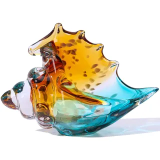 Meeresglas-Kunstfiguren, mundgeblasene Muschel-Skulptur, grünes Meeresglas-Dekor, kreative Muschel-Statue – für Küstenraumdekoration, Krimskrams, Heimdekoration, Küchendekorationen über Schränken