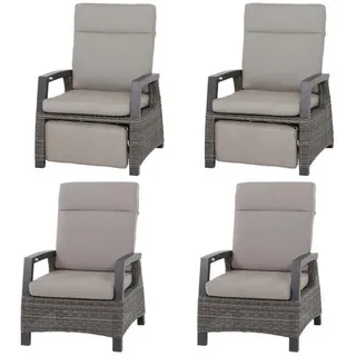 Siena Garden Loungegarnitur , Grau , Metall, Kunststoff, Textil , 4-teilig , 72x103x83 cm , wetterbeständig, Rückenlehne mehrfach verstellbar , Gartenmöbel, Loungemöbel, Loungegarnituren