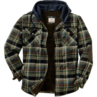 Legendary Whitetails Herren Camp Night Berber Gefüttert Kapuze Flanell Hemdjacke, Union-kariert, XL