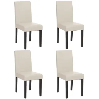 Mendler Esszimmerstuhl Littau Kunstleder weiß 4er Set