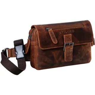 STILORD 'Ian' Gürteltasche Leder Herren Damen Vintage Hüfttasche Leder Große Bauchtasche für Sport Reisen Festival 8,4 Zoll Tablets Echtleder, Farbe:Zamora - braun