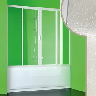 BADEWANNENAUFSATZ FÜR NISCHE 140 CM IN PVC CRILEX ACRYL MIT 2 GLEITTÜREN WEIβ