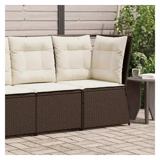 vidaXL Garten-Ecksofa mit Kissen Braun Poly Rattan