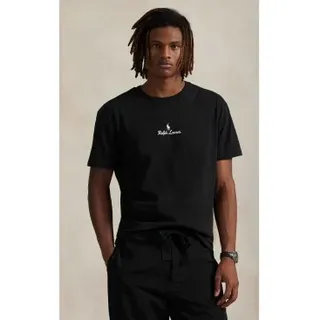 Polo Ralph Lauren für Herren. 710981370001 Classic Fit Jersey-Strick-T-Shirt schwarz (L), Lässig, Baumwolle, Klassisch, Kurzarm