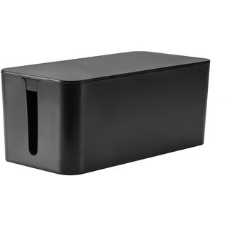 RICOO Kabelbox, Kabelmanagement Box Z2301-B, Kabel Organizer Box 23,5 x 11,5 x 12 cm, Aufbewahrungsbox zum Verstecken von Steckdosenleisten, Adaptern und Kabeln, Kabelsammler, Schwarz