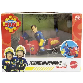 Simba 109252654 - Feuerwehrmann Sam Feuerwehr Motorrad mit Figur und Zubehör, 10,5cm, ab 3 Jahren