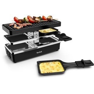 Tefal Raclette-Grill für 2 Personen, modulares Format, integrierte Steckdose zum Anschluss weiterer Geräte, kompakt, Plug & Share YY5249FB, Schwarz