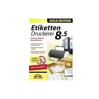 Markt & Technik Etiketten Druckerei 8.5 Gold Edition Vollversion, 1 Lizenz Windows Etikettendruck-S