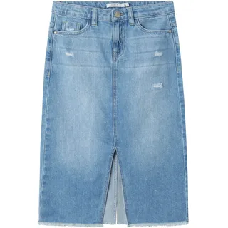 Name IT Mädchen Nkfkat DNM Long Skirt 3724-Be Noos, Light Blue Denim, 146 EU