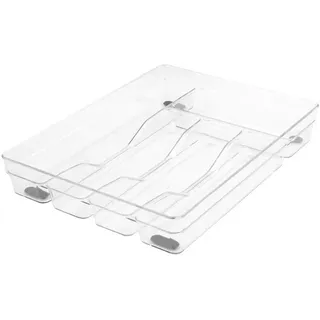 Glad Besteck-Organizer, Kunststoff-Tablett – Küchen-Besteckhalter für Besteck und Utensilien-Schubladen, transparent
