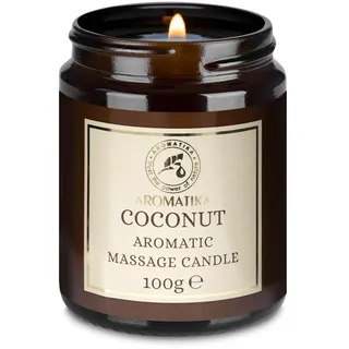 Kokosduft Sojawachs Kerze - Massagekerze mit Kokosöl & Mandelöl & Monoi de Tahiti-Öl - Aroma Kerze - Körperpflege - Aromatherapie