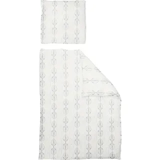 ADAM Audio Bettwäsche "Leinenbettwäsche Wave", grau (hellgrau, beige), B/L: 155cm x 220cm, 1 Stk., 1 Stk., Jacquard, B/L: 80cm x 80cm, 2 Stk.